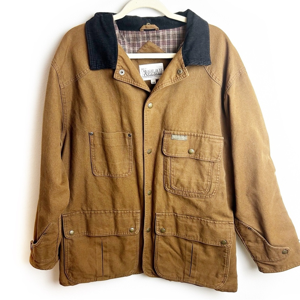 Koolah Chilkoot Vintage Jean canvas men's barn ranch jacket brown size: L